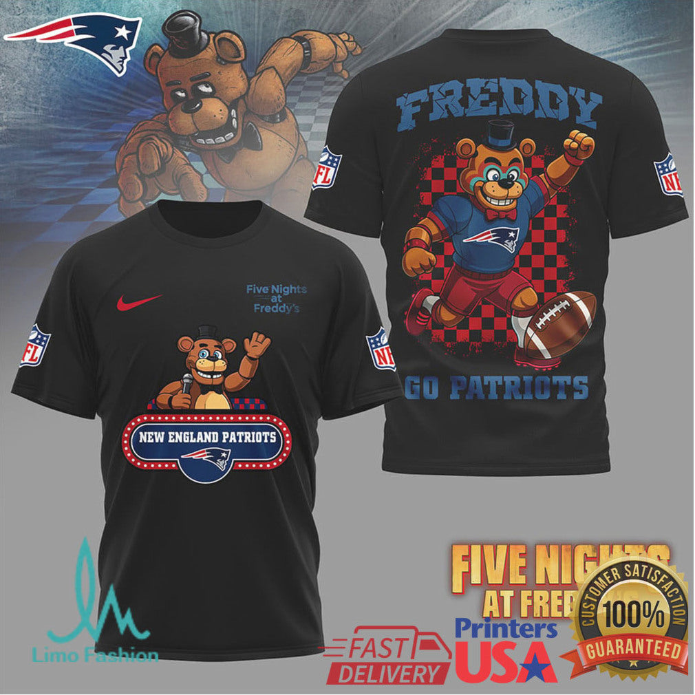New England Patriots Official NFL Five Nights at Freddy's 3D Shirt - Limotees LLC