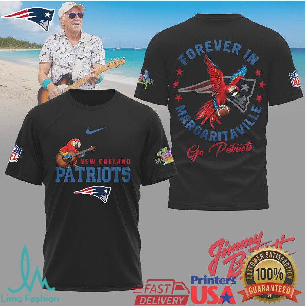 New England Patriots Official NFL Forever in Margaritaville 3D Shirt - Limotees LLC