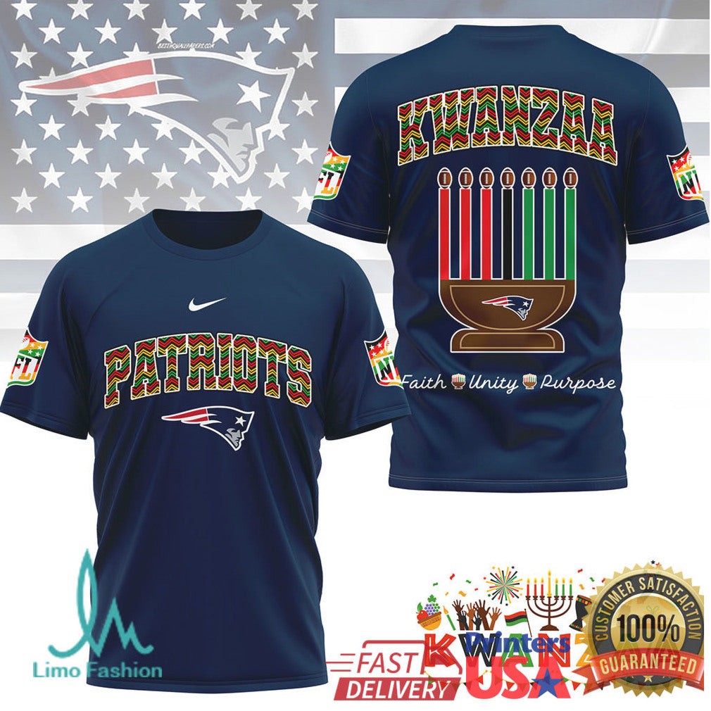 New England Patriots Official NFL Kwanzaa Pride 3D Shirt - Limotees LLC