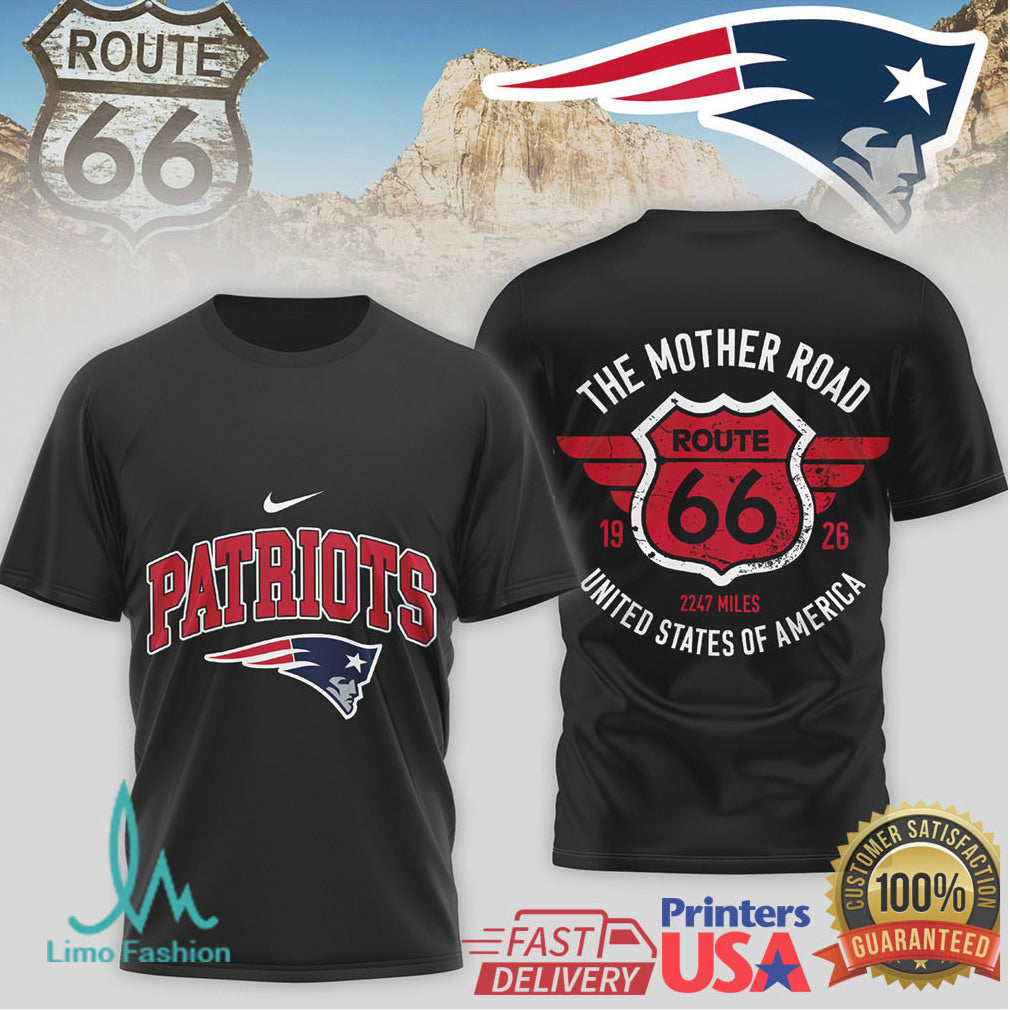 New England Patriots Official NFL Route 66 3D Shirt - Limotees LLC