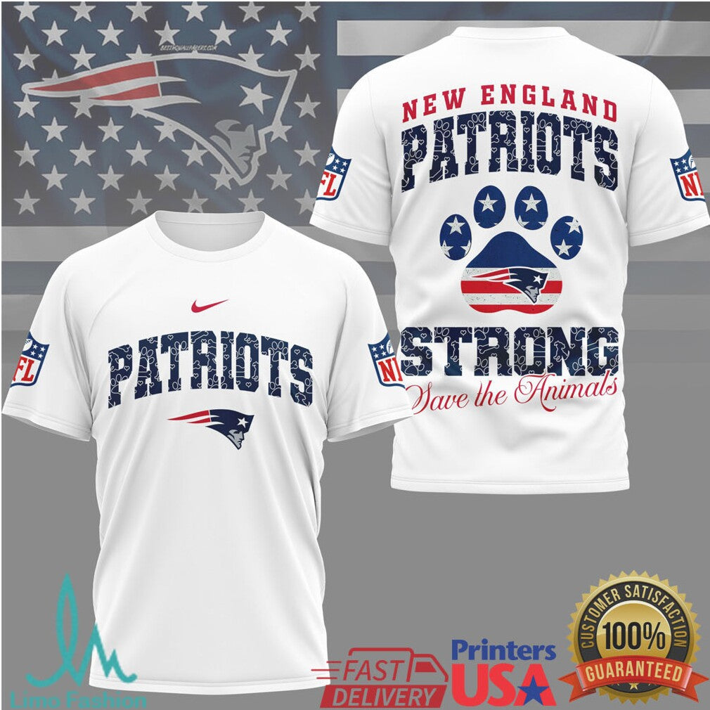 New England Patriots Official NFL Save The Animals Fan 3D Shirt - Limotees LLC