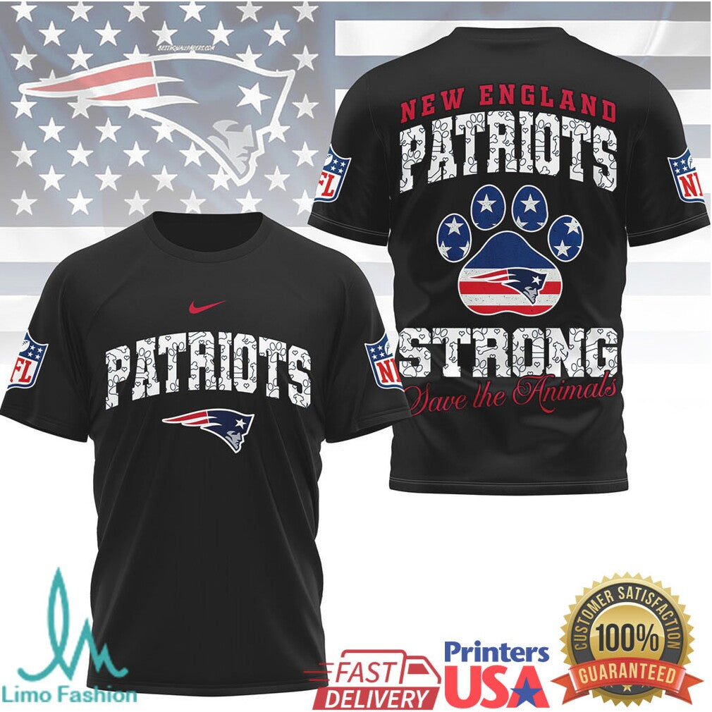 New England Patriots Official NFL Save The Animals Fan 3D Shirt - Limotees LLC
