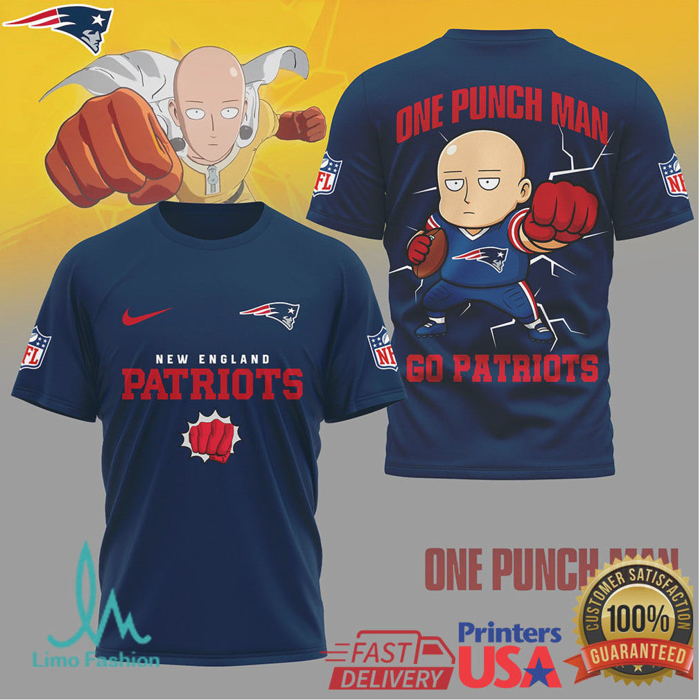 New England Patriots One Punch Man Saitama Anime Hero Shirt - Limotees LLC