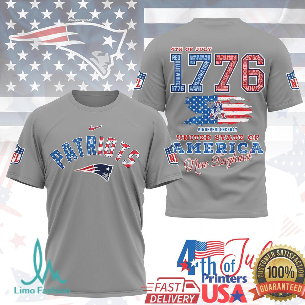 New England Patriots Patriotic 1776 Independence Day NFL T Shirt - Limotees LLC