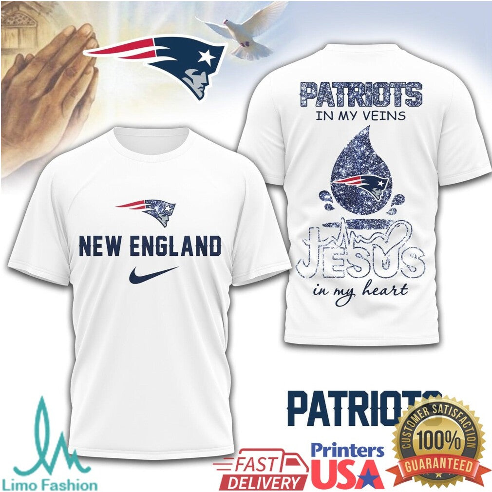 New England Patriots Patriots In My Veins Faith & Football T Shirt