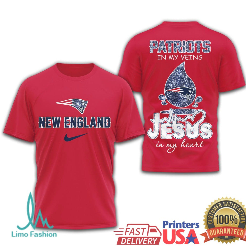 New England Patriots Patriots In My Veins Faith & Football T Shirt