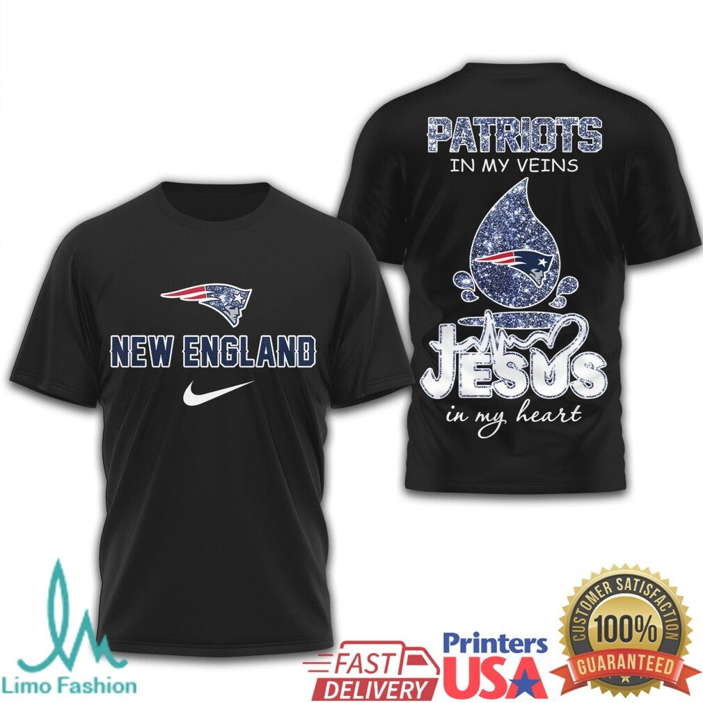 New England Patriots Patriots In My Veins Faith & Football T Shirt