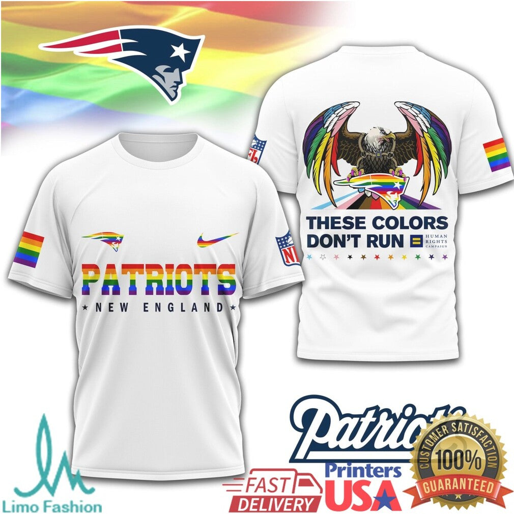 New England Patriots Pride Eagle These Colors Don't Run T Shirt - Limotees LLC