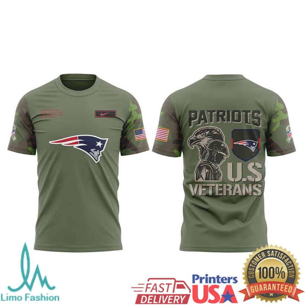 New England Patriots Salute To Service U.S. Veterans Military Green Apparel - Limotees LLC