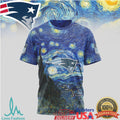 New England Patriots Starry Night Vincent Van Gogh Nfl Tshirt - Limotees LLC