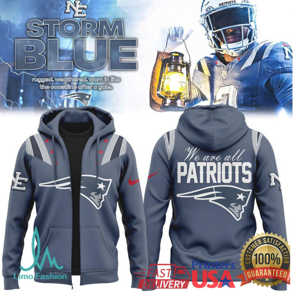 New England Patriots “Storm Blue” Rugged Weathered Logo & Tee - Limotees LLC