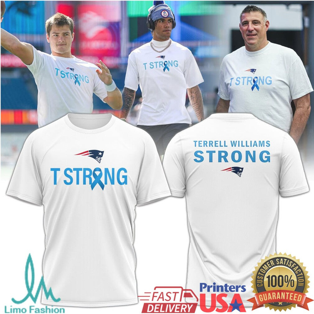 New England Patriots “T Strong” Terrell Williams Awareness Ribbon Support Apparel - Limotees LLC