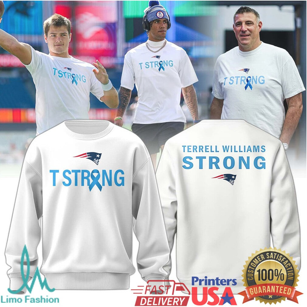 New England Patriots “T Strong” Terrell Williams Awareness Ribbon Support Apparel - Limotees LLC