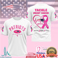 New England Patriots Tackle Breast Cancer Awareness Pink Ribbon T Shirt - Limotees LLC