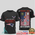 New England Patriots Thank You Veterans Military Appreciation Black T Shirt - Limotees LLC
