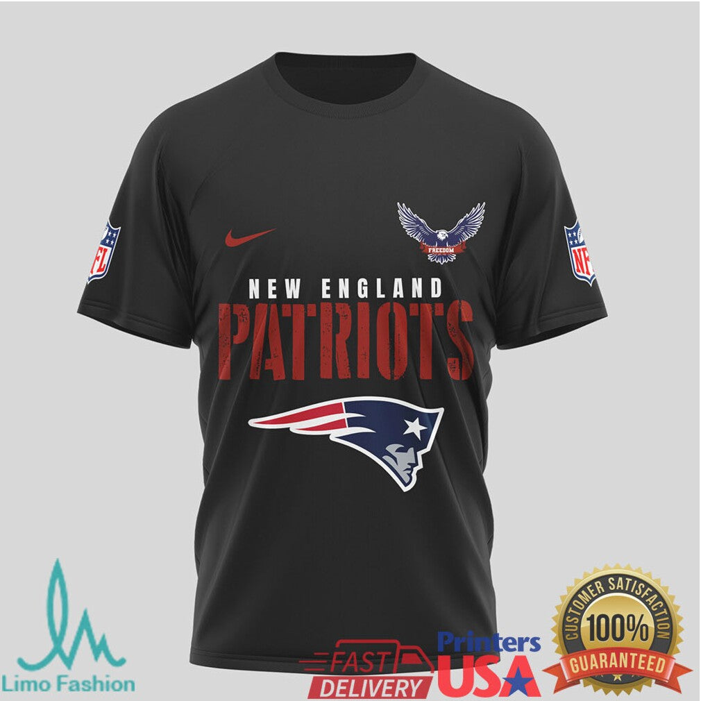 New England Patriots Thank You Veterans Military Appreciation Black T Shirt - Limotees LLC