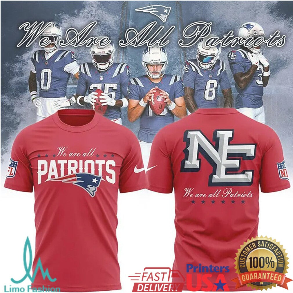 New England Patriots “We Are All Patriots” Team Roster Graphic Tee - Limotees LLC