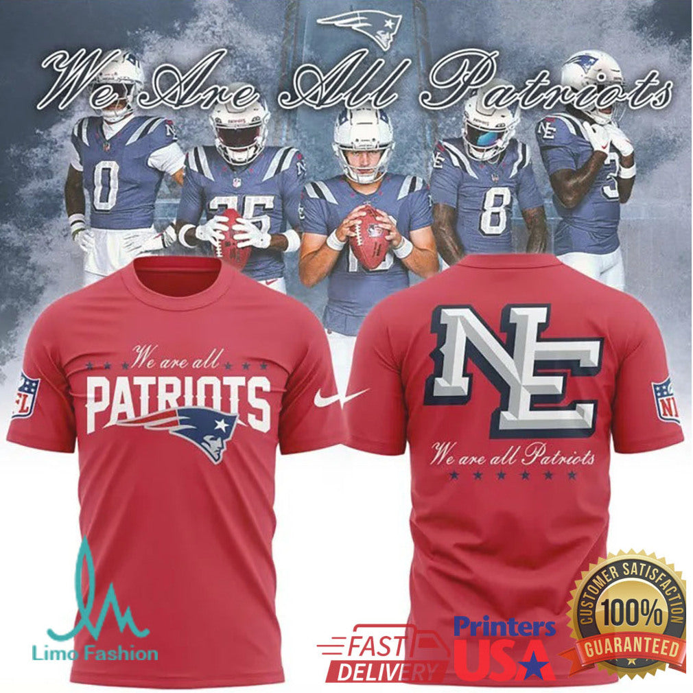New England Patriots “We Are All Patriots” Team Roster Graphic Tee - Limotees LLC