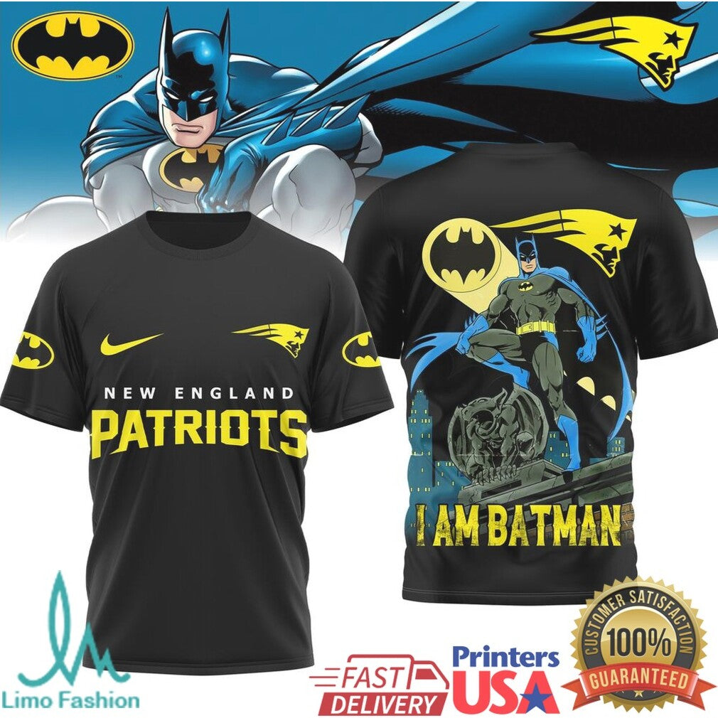 New England Patriots x Batman Mashup I Am Batman Graphic T Shirt - Limotees LLC
