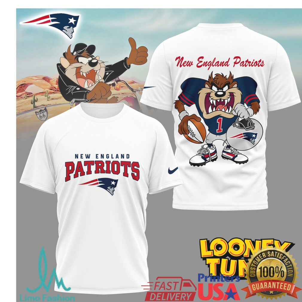New England Patriots x Looney Tunes Taz Gameday Graphic T Shirt - Limotees LLC