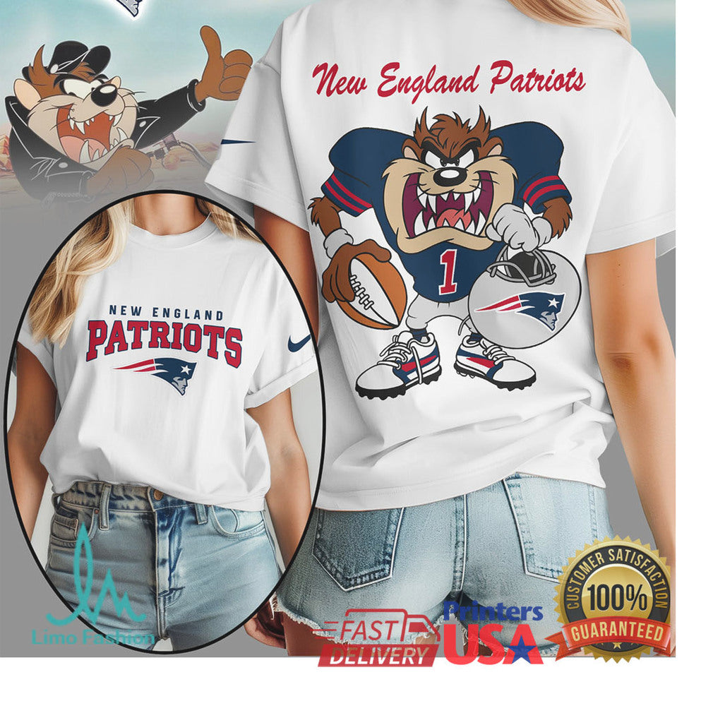 New England Patriots x Looney Tunes Taz Gameday Graphic T Shirt - Limotees LLC