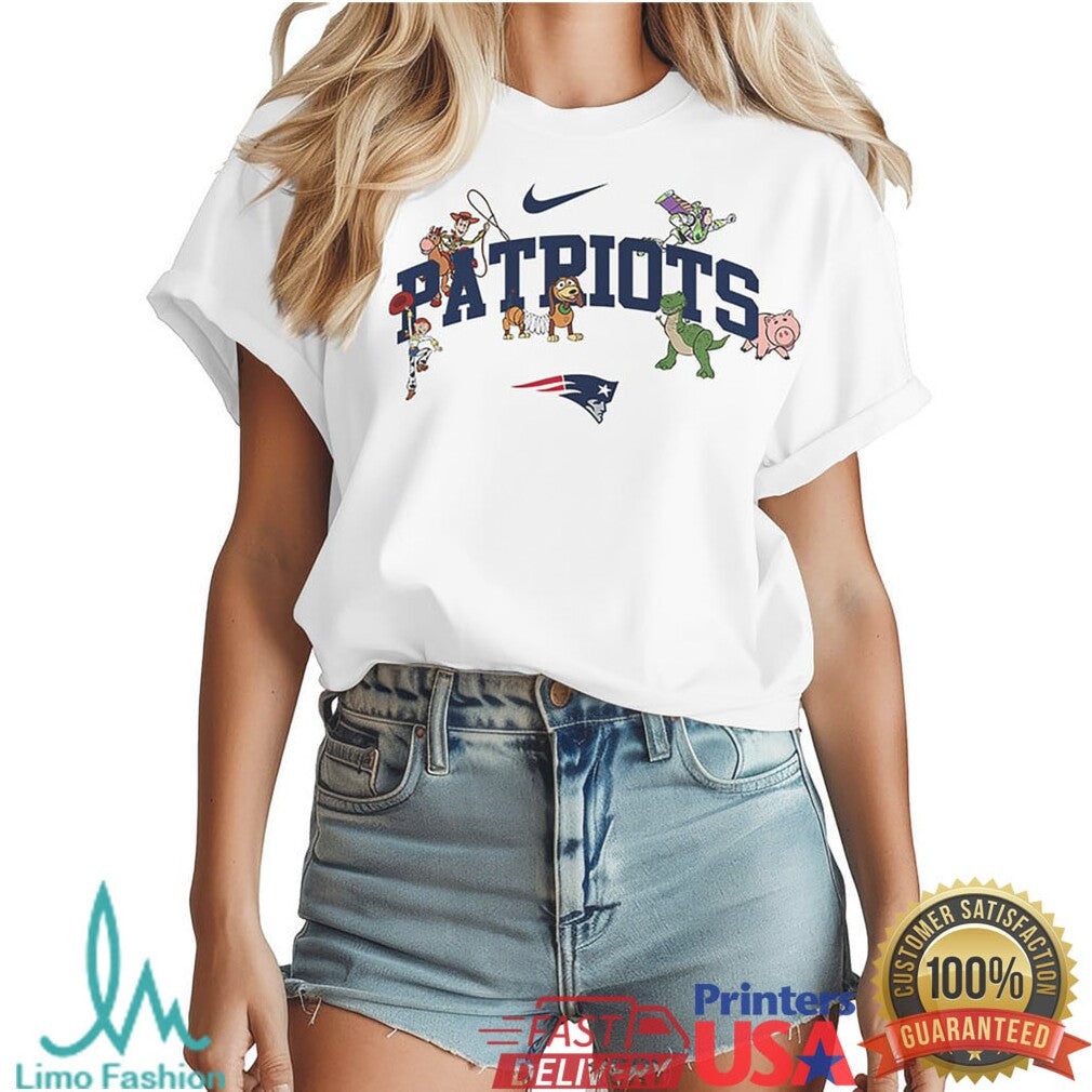 New England Patriots x Toy Story Woody Buzz White Fan Shirt - Limotees LLC