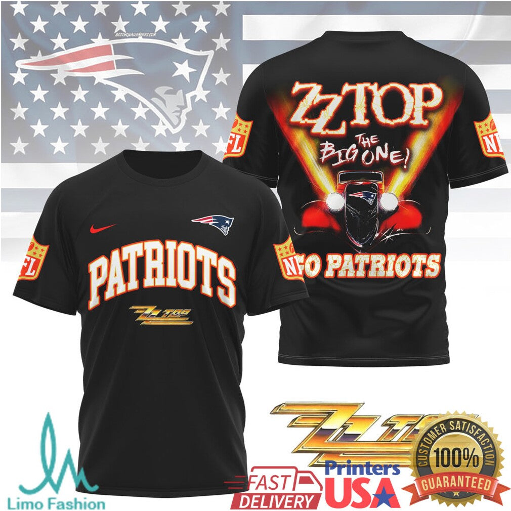 New England PatriotsOfficial NFL ZZ Top Fan 3D Shirt - Limotees LLC
