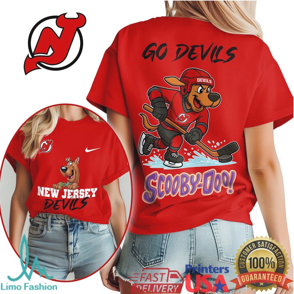 New Jersey Devils Scooby Doo Hockey Mascot Cartoon T Shirt - Limotees LLC