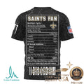 New Orleans Football Fans Monster Energy Nutrition Facts Black T Shirt - Limotees LLC