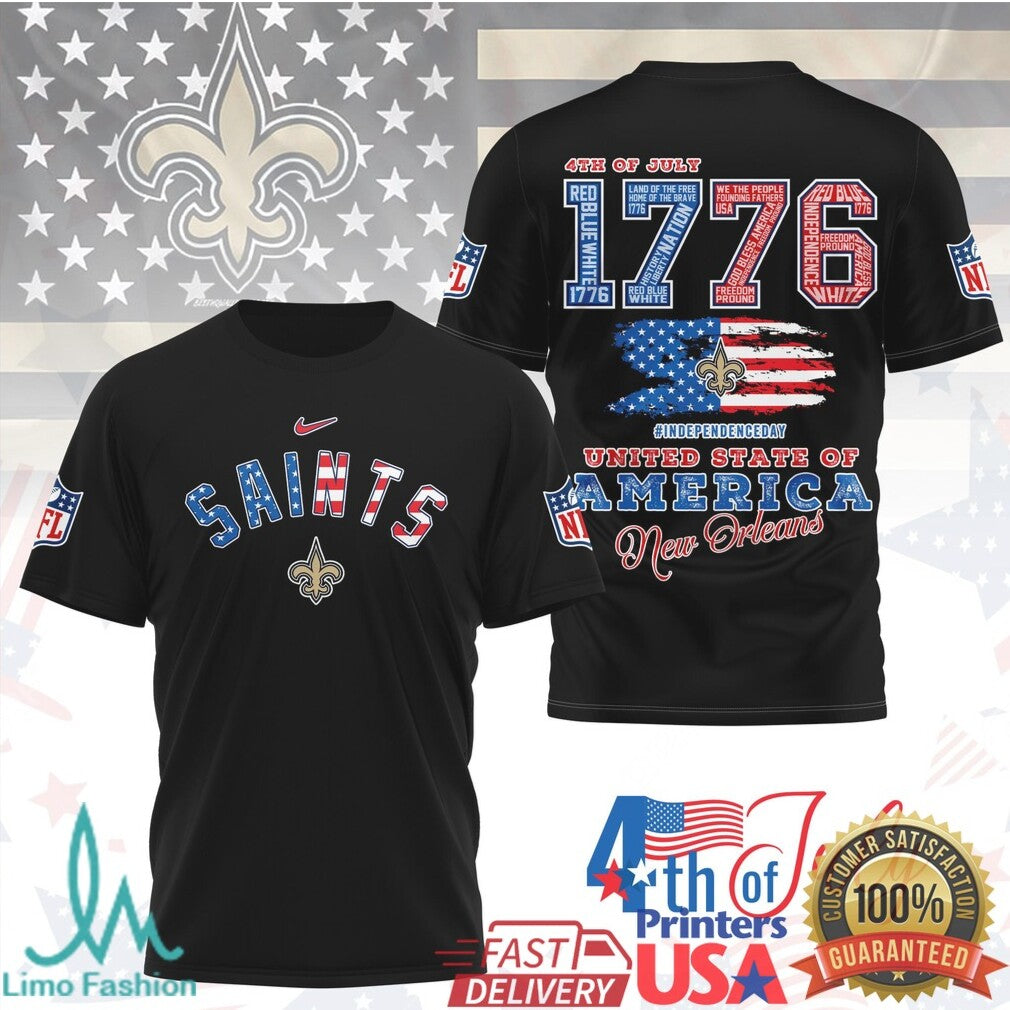 New Orleans Saints 4th of July 1776 Independence Day NFL T Shirt - Limotees LLC