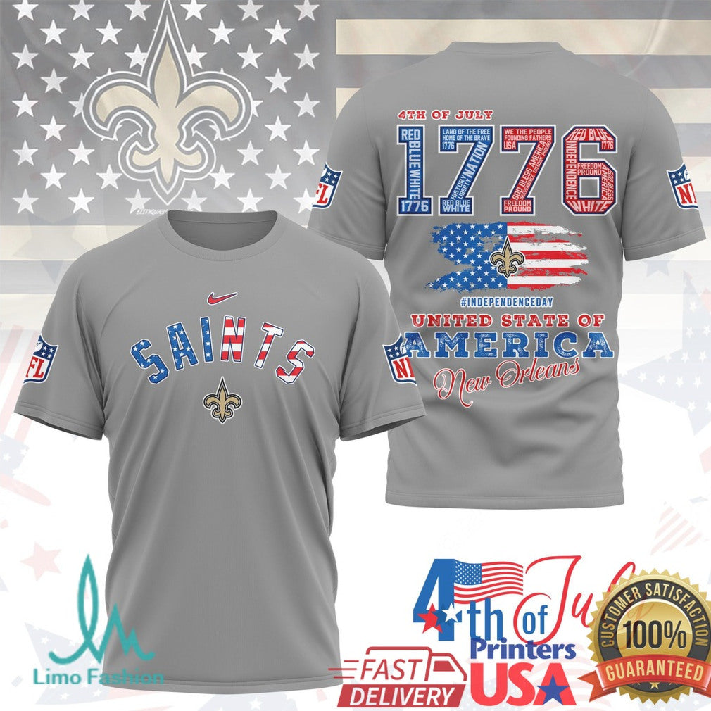 New Orleans Saints 4th of July 1776 Independence Day NFL T Shirt - Limotees LLC