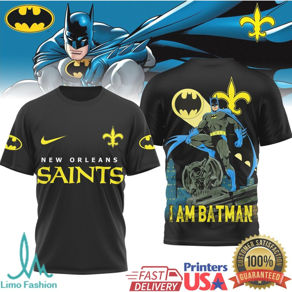 New Orleans Saints Batman DC Crossover NFL Football Fan Apparel - Limotees LLC