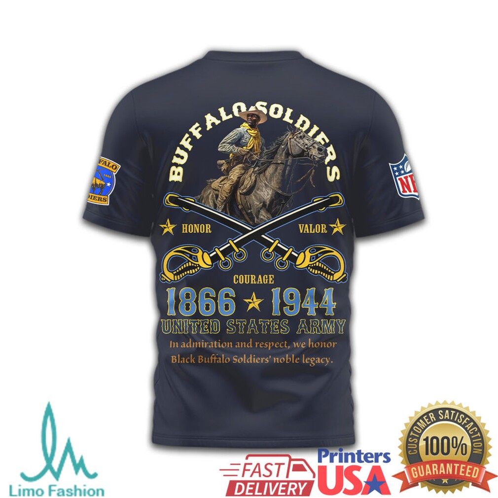 New Orleans Saints Buffalo Soldiers US Army 1866 1944 Military T Shirt - Limotees LLC