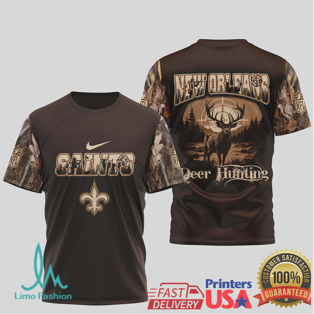 New Orleans Saints Deer Hunting Camo Nfl Tshirt Design - Limotees LLC