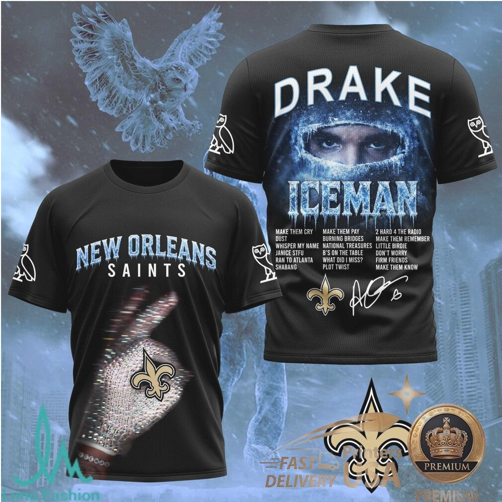 New Orleans Saints Drake Iceman Streetwear Rap T Shirt - Limotees LLC