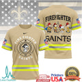 New Orleans Saints Firefighter Snoopy Peanuts Gang NFL T Shirt - Limotees LLC