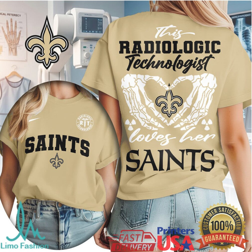 New Orleans Saints Football This Radiologic Technologist Loves Her Saints Women's Fan Medical Professional T Shirt - Limotees LLC