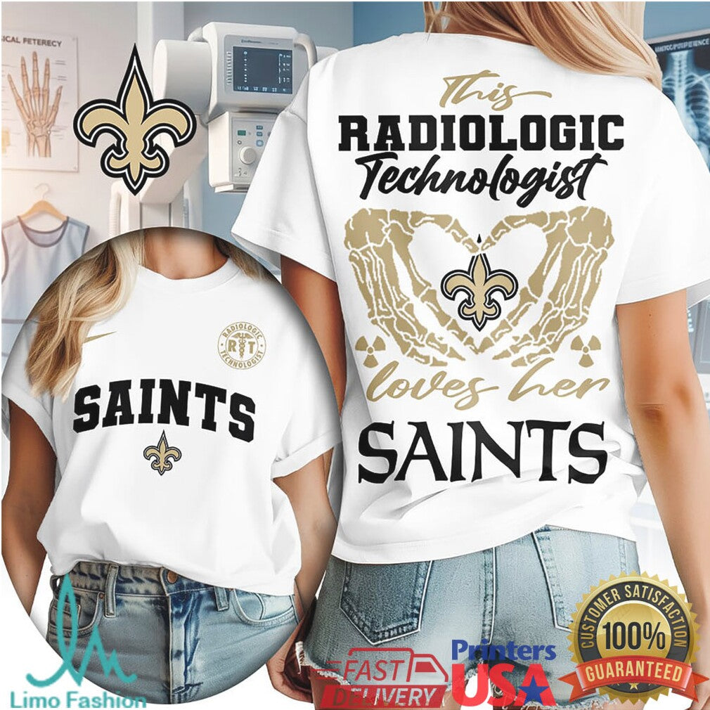 New Orleans Saints Football This Radiologic Technologist Loves Her Saints Women's Fan Medical Professional T Shirt - Limotees LLC