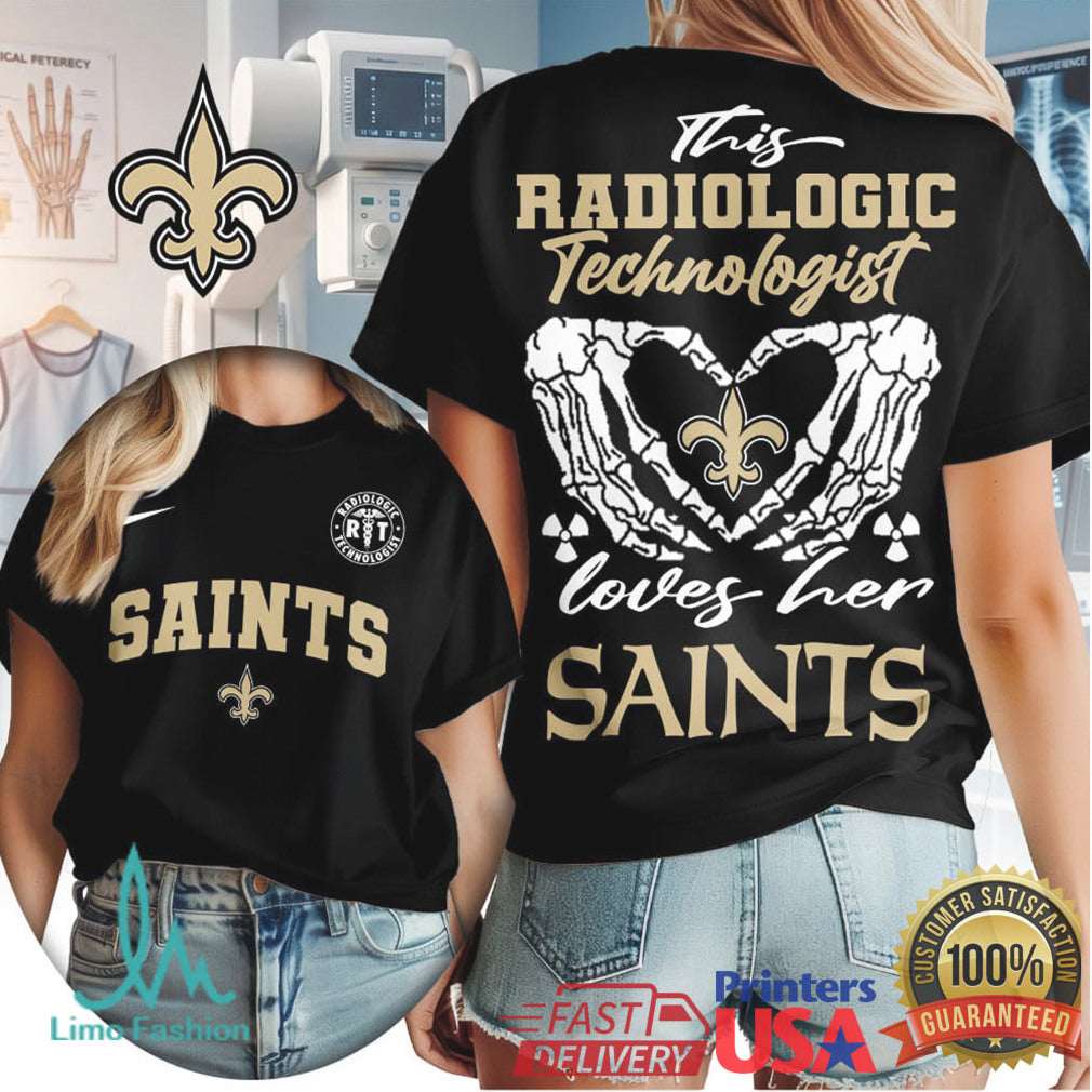 New Orleans Saints Football This Radiologic Technologist Loves Her Saints Women's Fan Medical Professional T Shirt - Limotees LLC