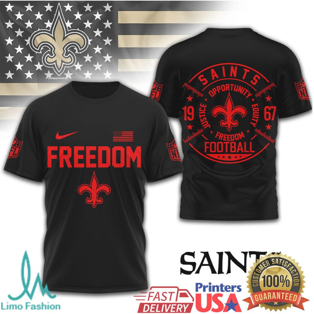 New Orleans Saints Freedom Football Justice Opportunity Equity T Shirt - Limotees LLC