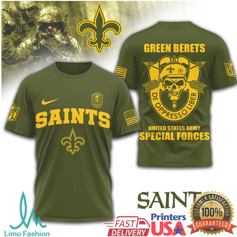 New Orleans Saints Green Berets Special Forces Military Olive T Shirt - Limotees LLC