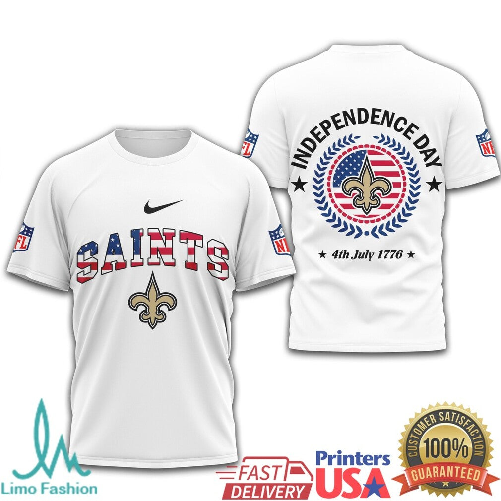 New Orleans Saints Independence Day T Shirt Saints 4th of July American Flag T Shirt - Limotees LLC