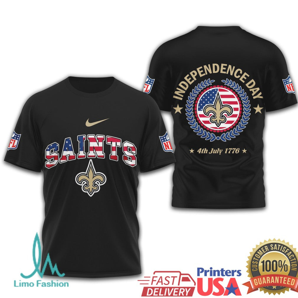 New Orleans Saints Independence Day T Shirt Saints 4th of July American Flag T Shirt - Limotees LLC