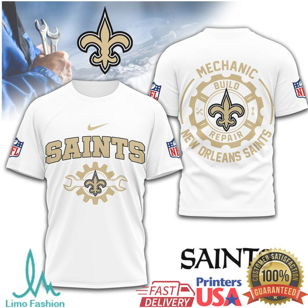 New Orleans Saints Mechanic Build Repair Nfl Tshirt - Limotees LLC