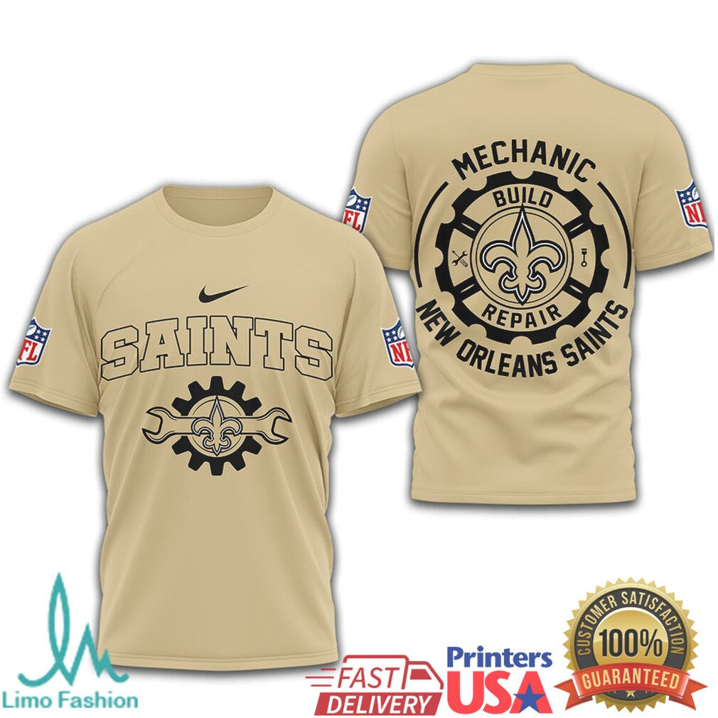 New Orleans Saints Mechanic Build Repair Nfl Tshirt - Limotees LLC