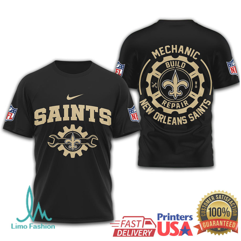 New Orleans Saints Mechanic Build Repair Nfl Tshirt - Limotees LLC