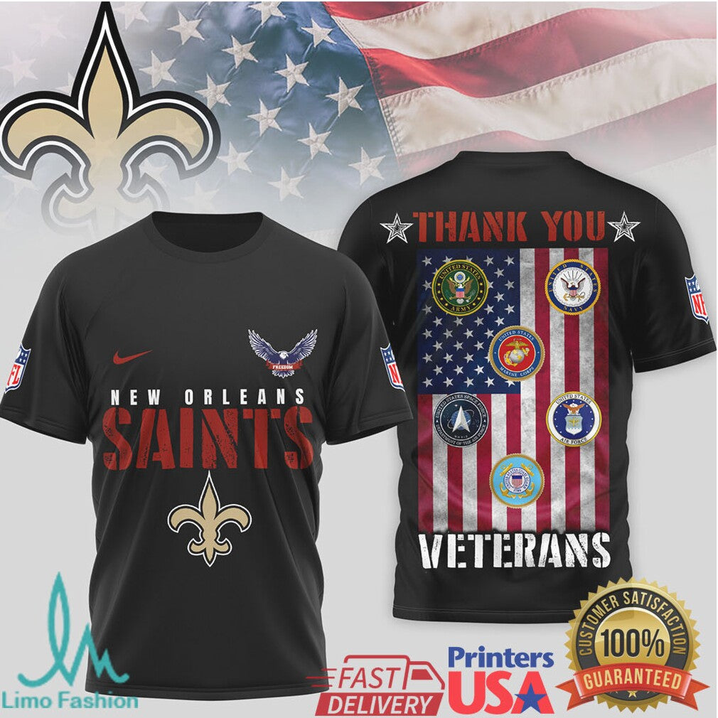 New Orleans Saints Military Salute Veterans Appreciation Shirt - Limotees LLC