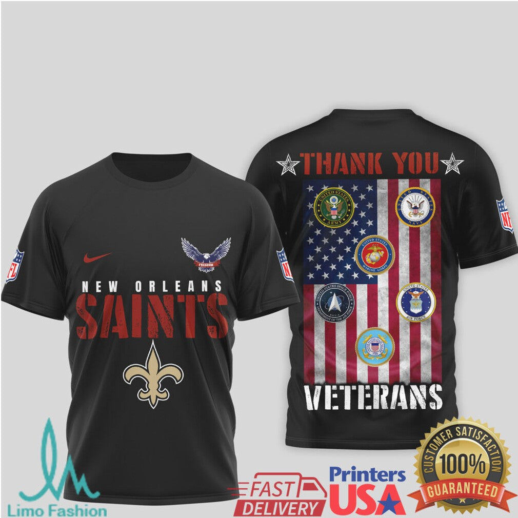New Orleans Saints Military Salute Veterans Appreciation Shirt - Limotees LLC