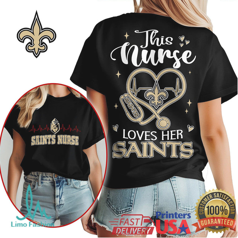 New Orleans Saints Nurse This Nurse Loves Her Saints Shirt - Limotees LLC