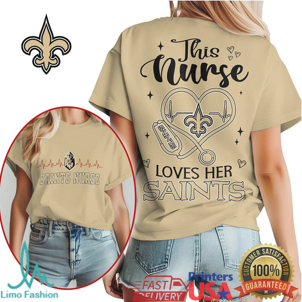 New Orleans Saints Nurse This Nurse Loves Her Saints Shirt - Limotees LLC